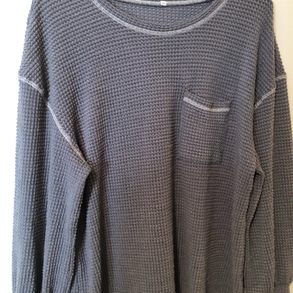 Gray Women's Plus Waffle-knit Sweater
